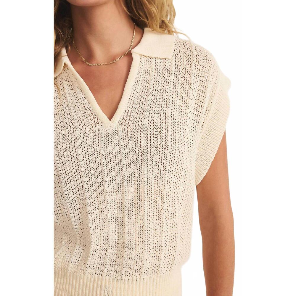 NEW Z SUPPLY lauden polo top in sea salt - Picture 5 of 5